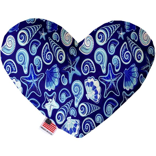Mirage Pet Products Blue Seashells Canvas Heart Dog Toy 6 in. 1254-CTYHT6